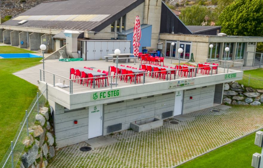 Grossflächige rollstuhlgängig Terrasse