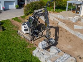 Arbeiten mit Kleinbagger